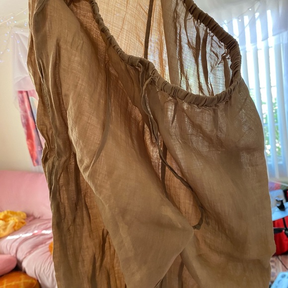 ARKET Superlight Drawstring Pants Wide Leg Breezy Beachy Ramie Ankle Women Small - Picture 9 of 11